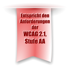 Entspricht den Anforderungen der WCAG 2.1, Stufe AA